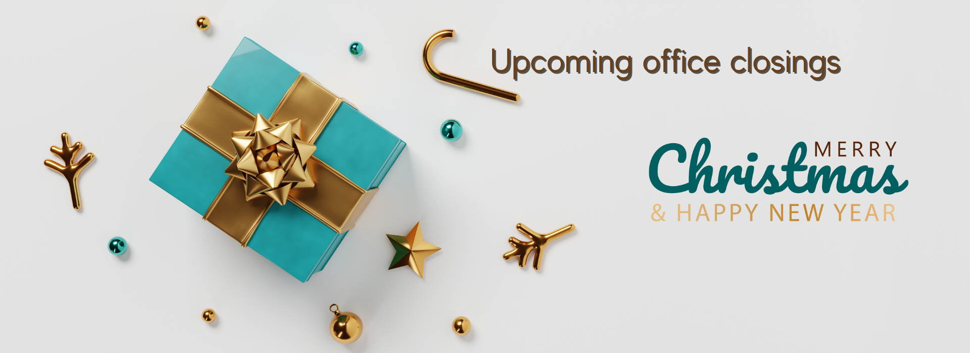 teal present with gold bow